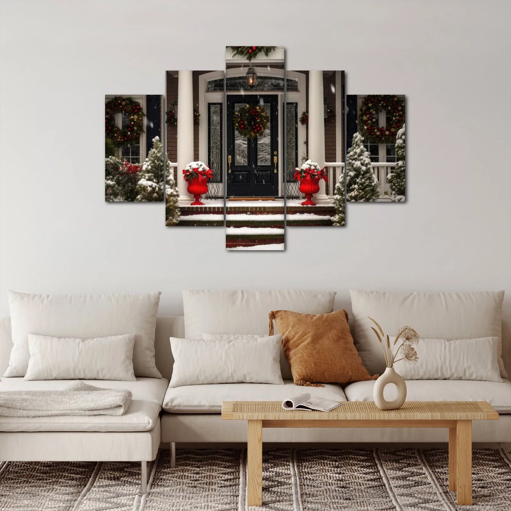 Tablou - Casa decorată de Crăciun (150x105 cm)