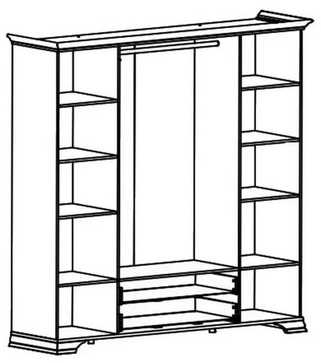 Set dormitor IDENTO 4, format din pat 160x200, dulap, 2 noptiere si comoda