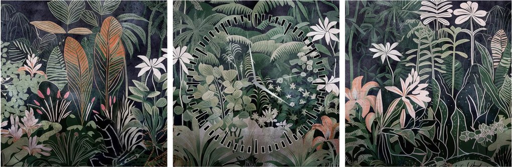 Tablou - Model de junglă pictat (cu ceas) (90x30 cm)
