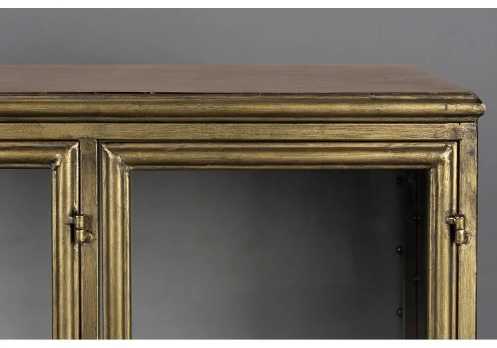 Vitrină aurie din metal 100x80x38,5 cm Gertlush – Dutchbone