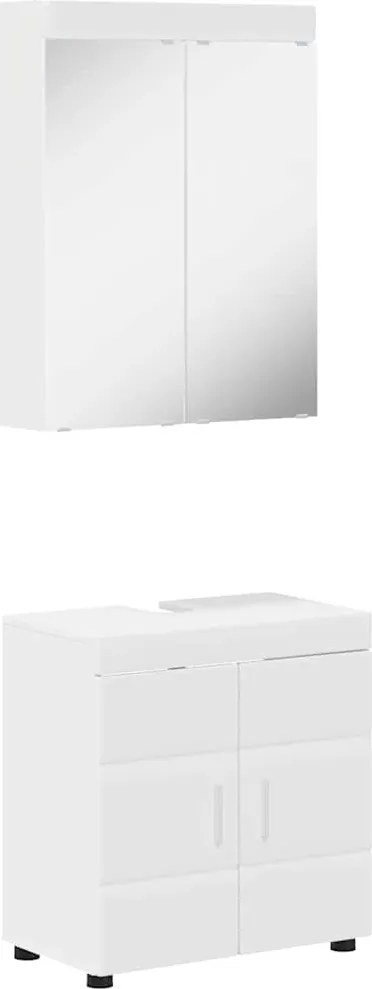 vidaXL Set de mobilier pentru baie cu raft TULUM Alb Lemn compozit