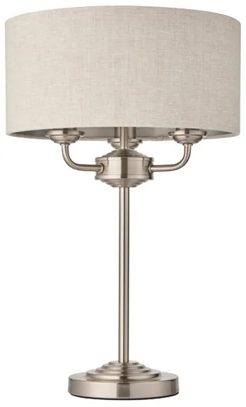 Lampă de masă Endon 94369 HIGHCLERE 3xE14/18W/230V bej/crom mat