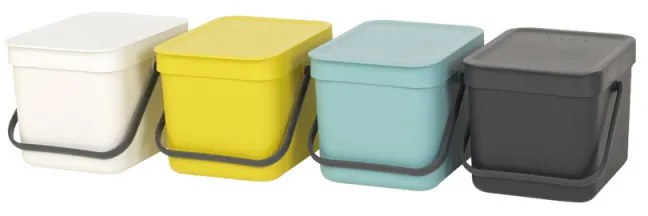 Cos de gunoi colectare selectiva Brabantia Sort&Go 648974, 6 l, Maner, Montabil pe perete, Gri inchis