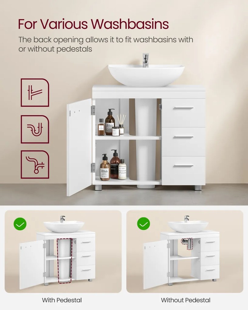 Masca lavoar Vasagle Alb 70x30x63.8 cm