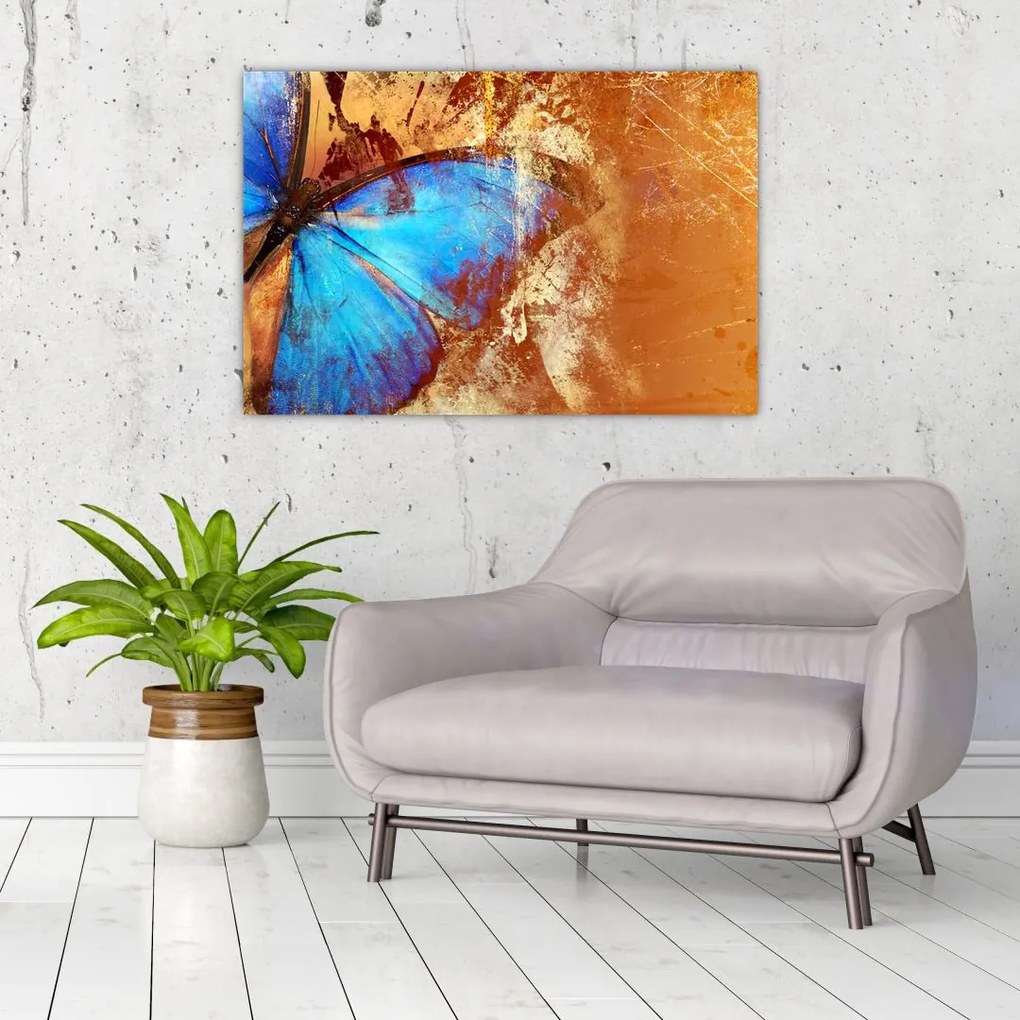 Tablou - Fluture albastru (90x60 cm)
