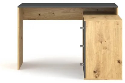 Birou JULES cu sertare și colț reversibil (stânga/dreapta), stejar artisan/antracit