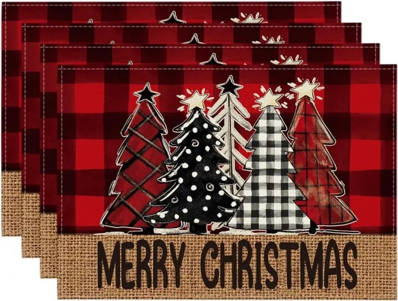 Napron de Craciun MERRY CHRISTMAS 30x45 cm, rosu
