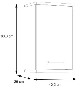 Dulap suspendat pentru baie VENOM, antracit/maro