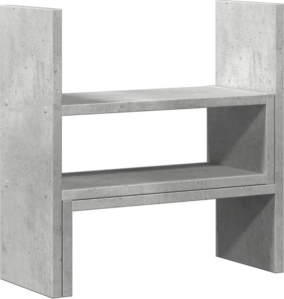 vidaXL Organizator birou, gri beton, 40x17x41 cm, lemn prelucrat