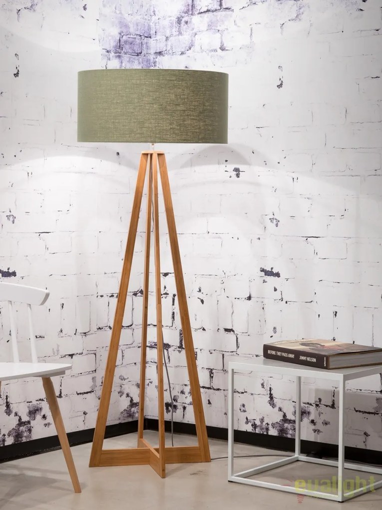 Lampadar realizat din materiale naturale, durabile si ecologice, EVEREST/F verde