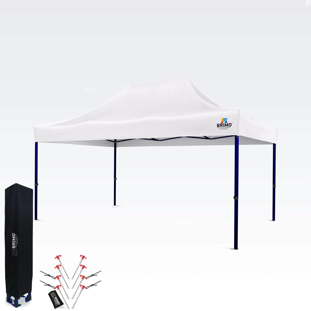 Stan expozițional 3x4,5m (oțel de 45mm) | Montare rapidă, durată lungă de viață - fara 3 pereti - Alb