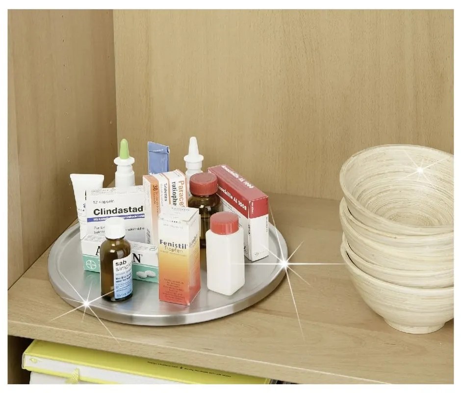 Platou rotativ din oțel din oțel inoxidabil Wenko Turn Uno, ø 26,5 cm