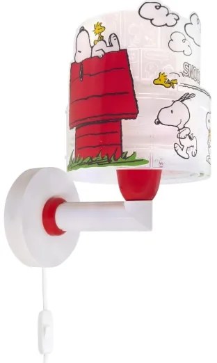Dalber 76309 - Lampă de perete pentru copii SNOOPY 1xE27/15W/230V alb/roșu