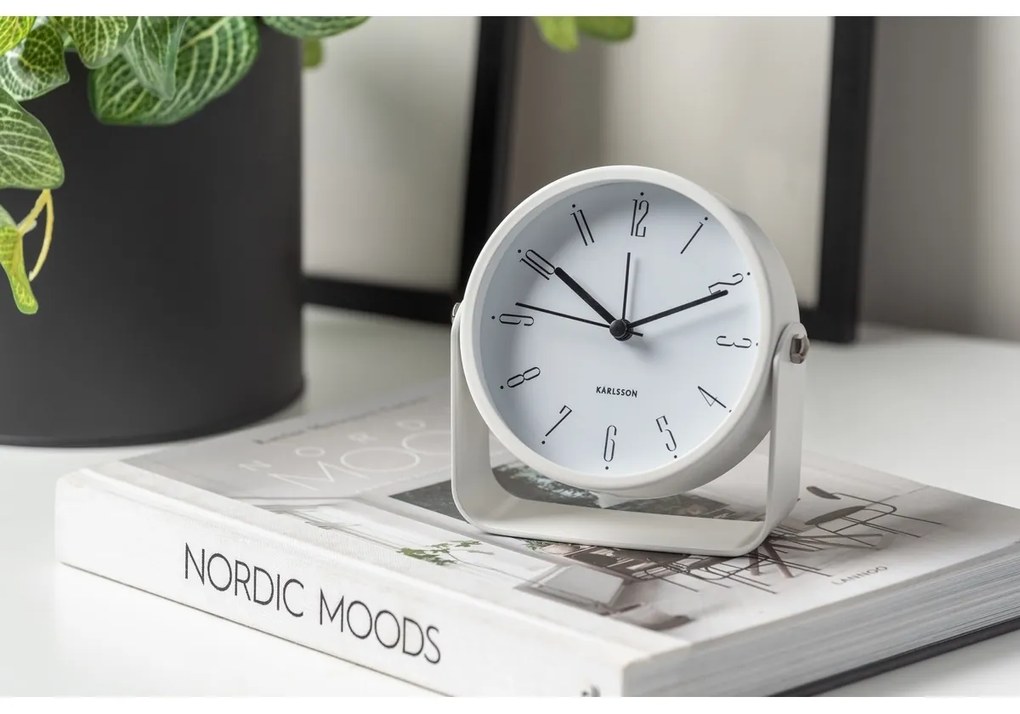 Karlsson 5989WH ceas cu alarmă design alb,diametru 12 cm