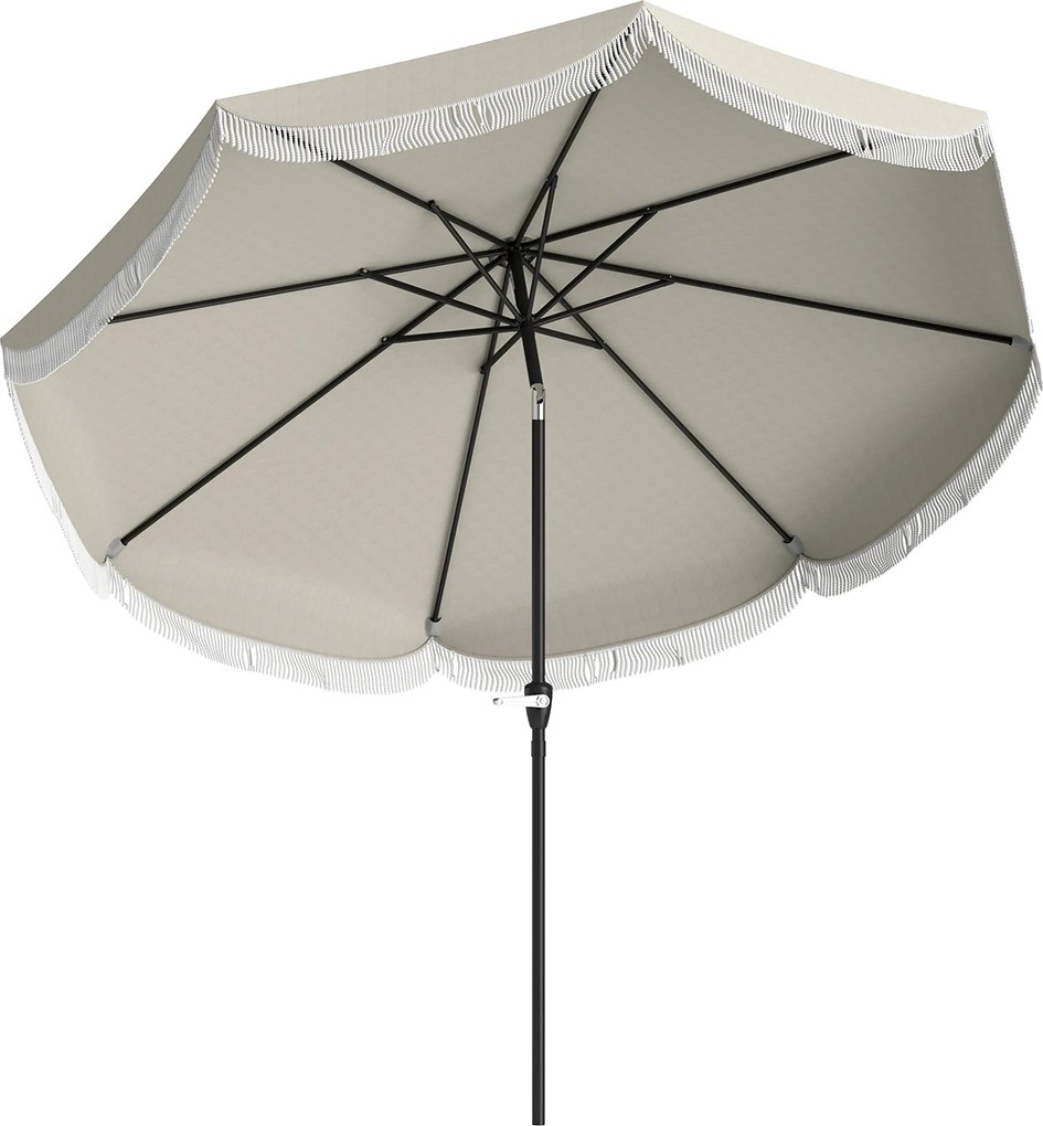 Outsunny Umbrelă de Grădină Inclinabilă 2.7x2.7 m cu Manivelă, Umbrelă Rotundă de Exterior cu 8 Spițe, din Metal și Poliester, pentru Curte sau Balcon, UV 30+, Gri Deschis | Aosom Romania