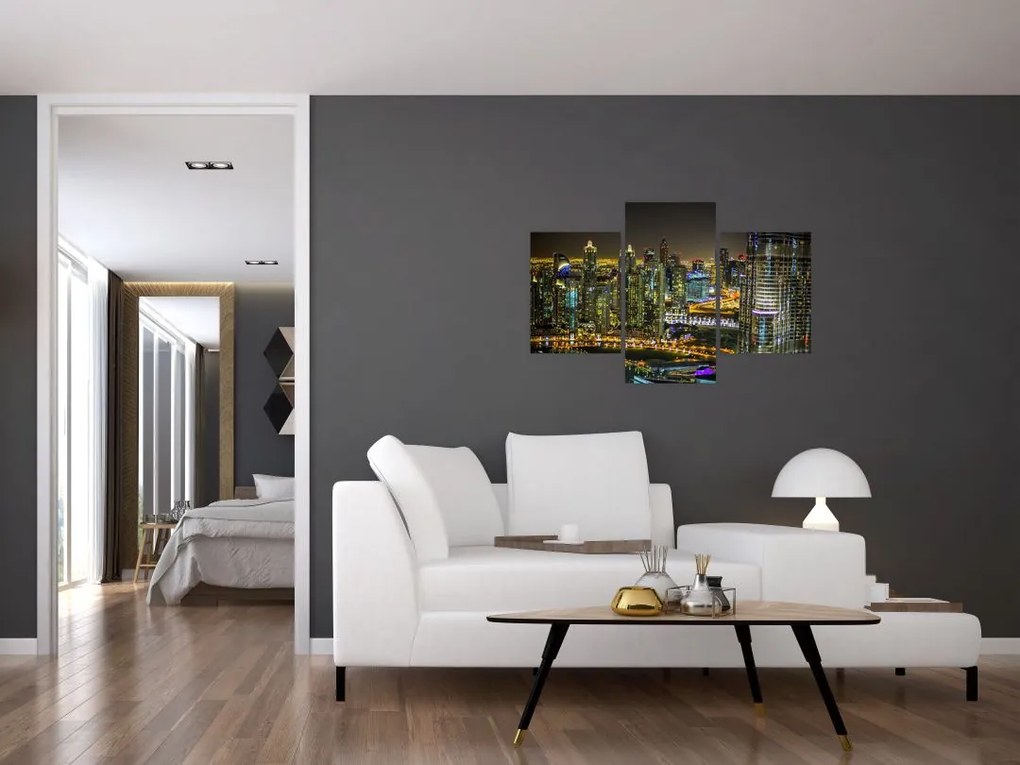Tablou cu oraș nocturn (90x60 cm)