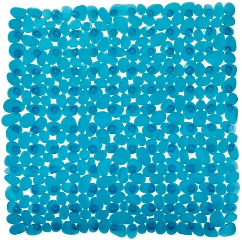 Covor baie anti-alunecare Wenko Drop, 54 x 54 cm, albastru petrol