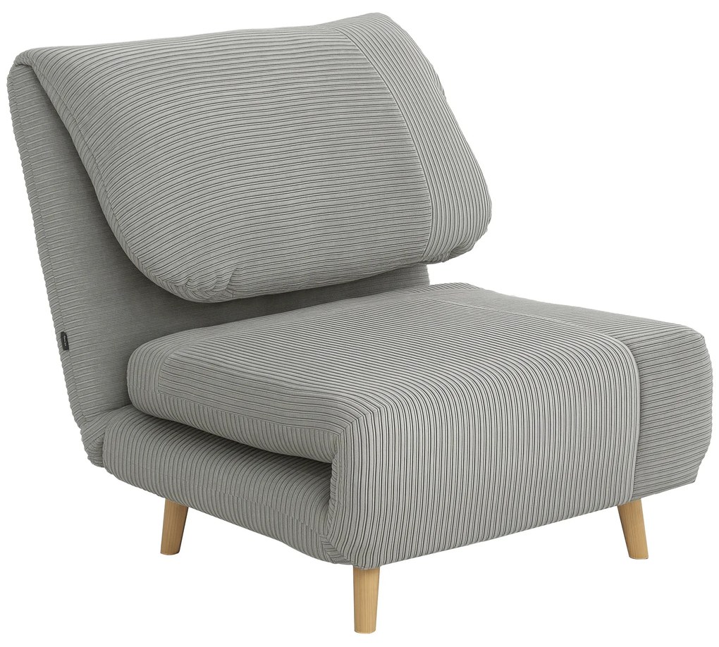 HOMCOM 2 în 1 Fotoliu extensibil Pat pentru oaspeți, cu suport reglabil Cord-Optik 82 cm x 89 cm x 83 cm Gri | Aosom Romania