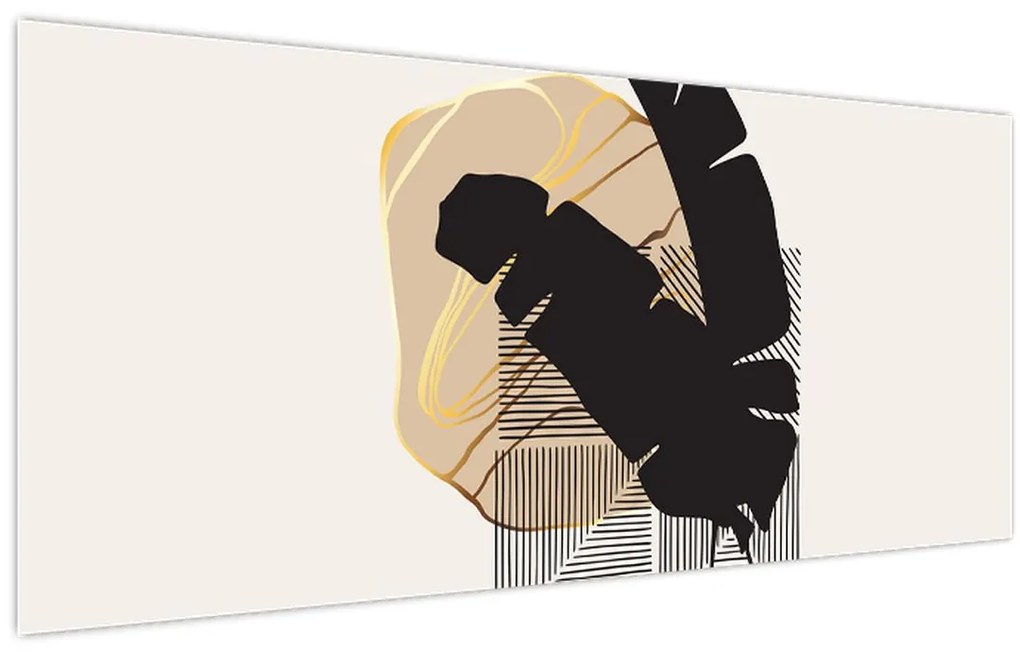 Tablou - Abstracție cu frunze tropicale N⁰4 (120x50 cm)