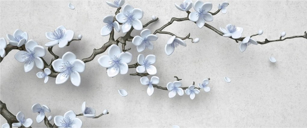 Tablou cu flori albastre (120x50 cm)