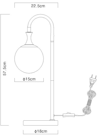 Lampă de masă Globo 15885T DALTON 1xE27ILLU/10W/230V