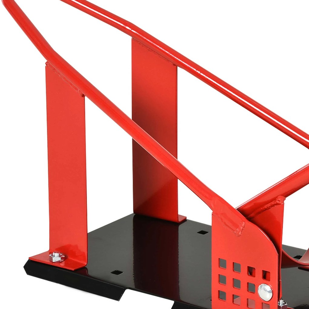 HOMCOM Suport Frontal Metalic pentru Motociclete, Capacitate 450 kg, cu Secțiuni Pre-găurite, 27.5x51-69x34 cm, Negru | Aosom Romania