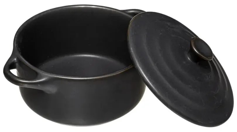 Tava copt cu manere, 5five Simply Smart, Ceramica, 10cm, Negru