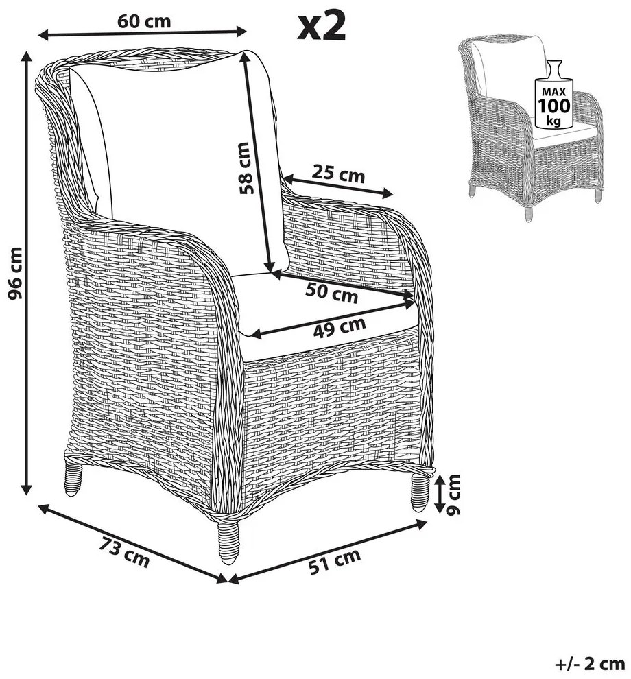 Set scaune 2 buc. Cascad (gri). 1011520