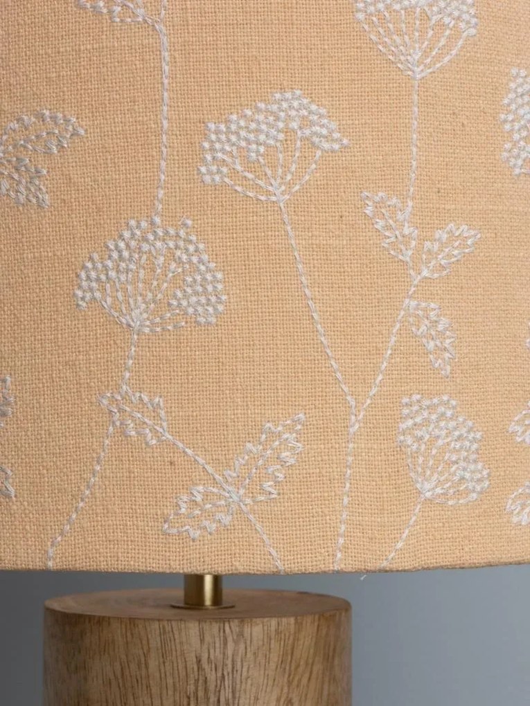 Lampa de masa, din lemn de mango, cu abajur din bumbac, Manon