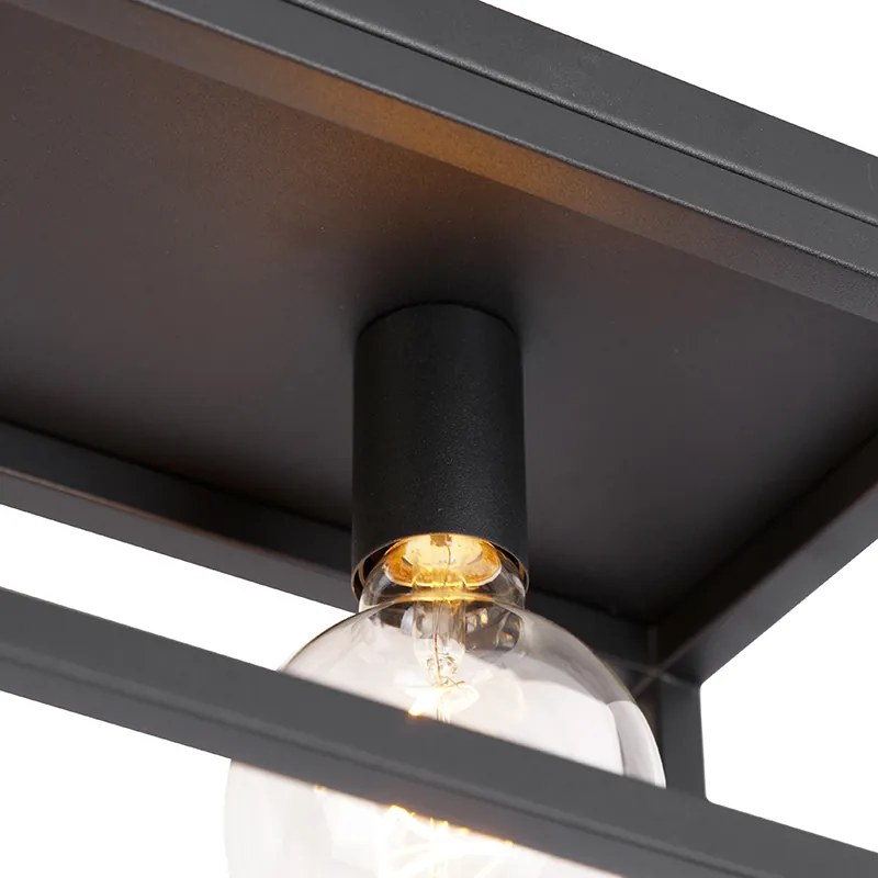 Plafoniera industriala neagra 99.5 cm 4 lumini - Cage