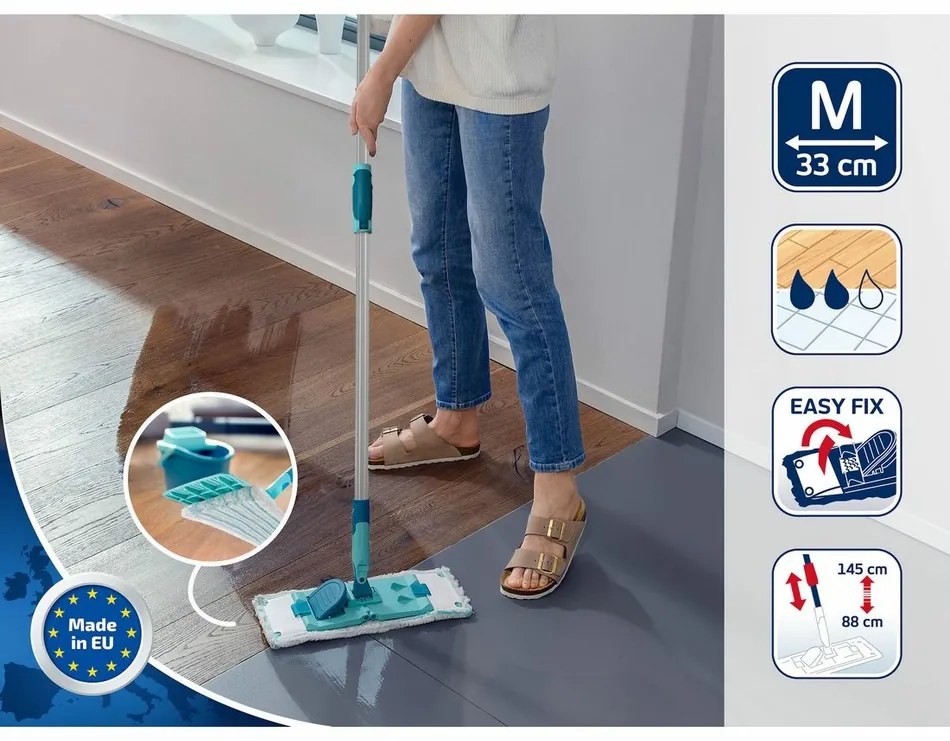 Mop Leifheit PowerClean M micro duo cu barătelescopică 55512