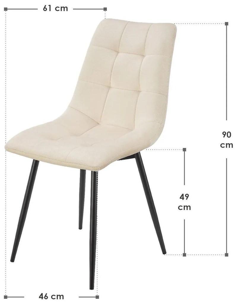 Jusky Set 2 scaune de sufragerie Blanca - bej
