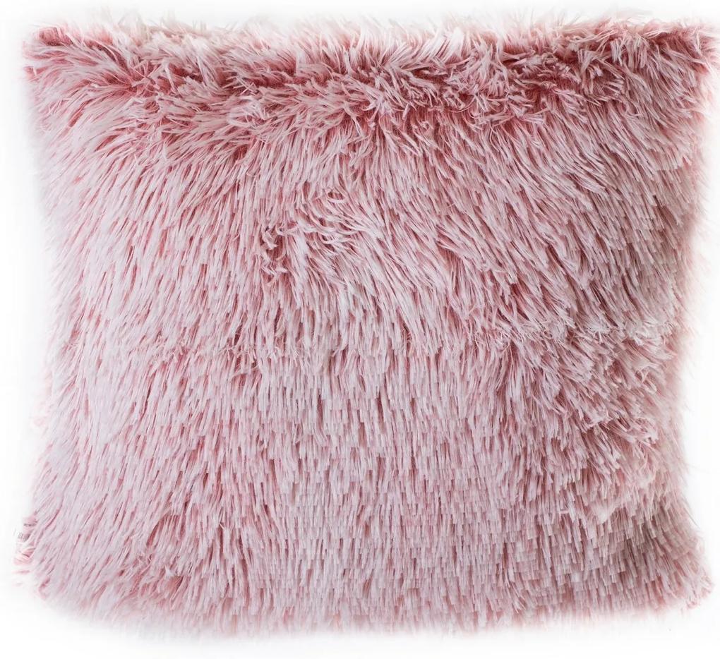 Față de pernă Peluto alb - roz, 40 x 40 cm