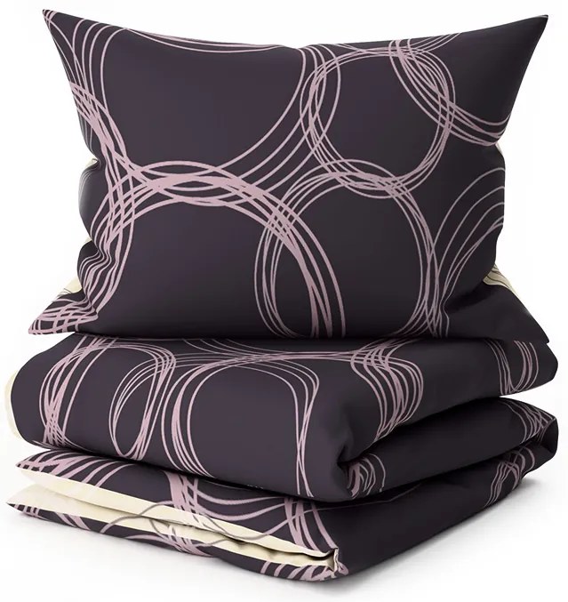 Lenjerie de pat din bumbac BUBBLES BLEND negru Dimensiune lenjerie de pat: 70 x 90 cm | 140 x 200 cm