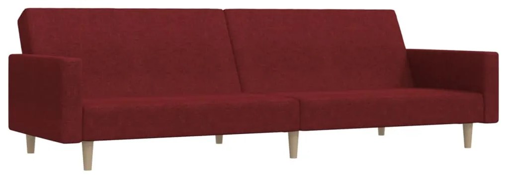 337295 vidaXL Canapea extensibilă cu 2 locuri, roșu vin, textil