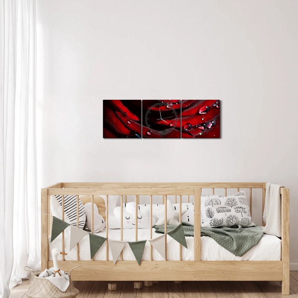 Tablou - Trandafir (cu ceas) (90x30 cm)