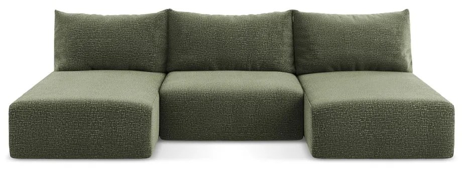 Colțar verde extensibil/cu spațiu de depozitare Kalena – Makamii