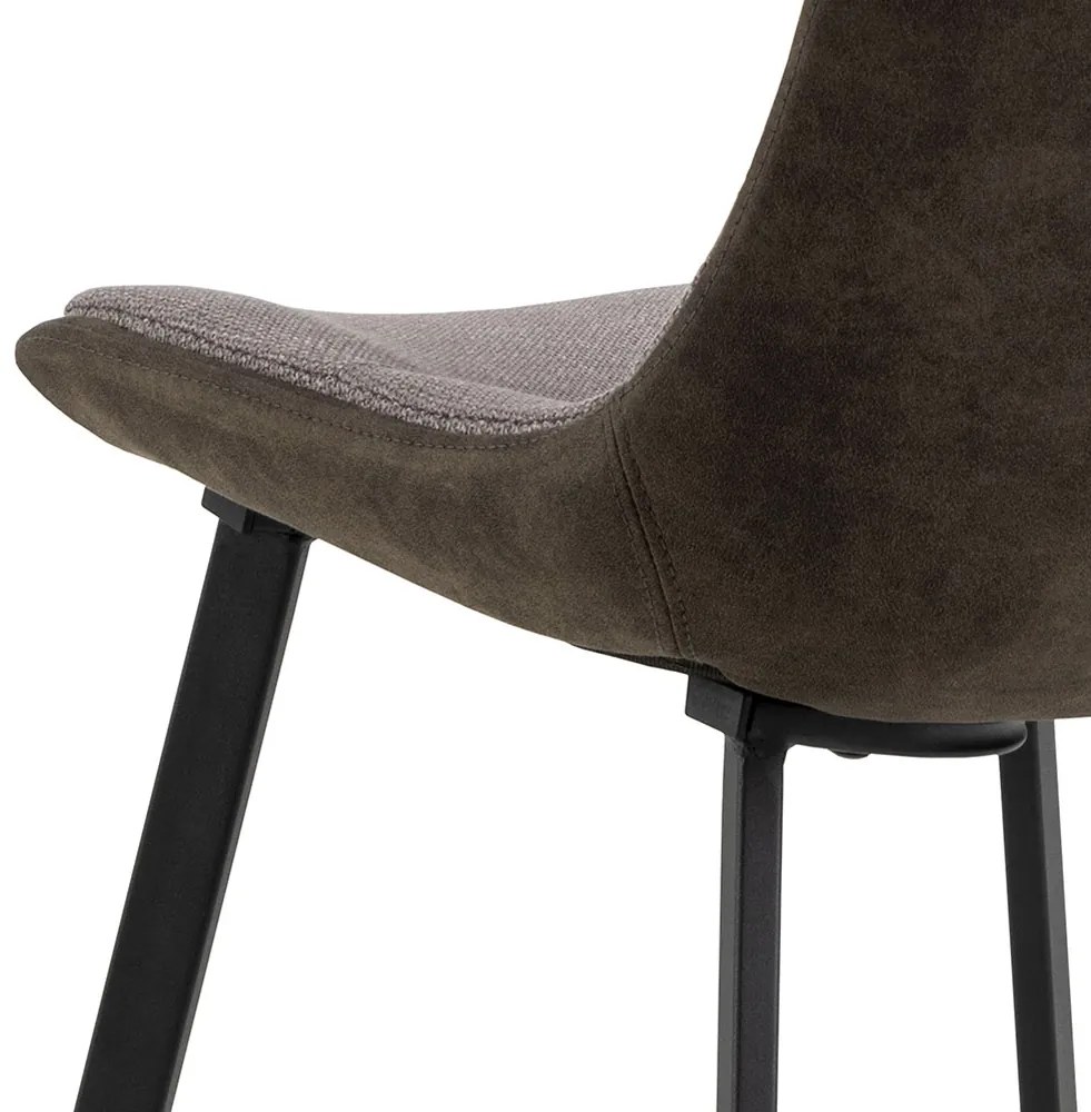 MAZZONI EXPORT IDA Taupe Gri Deschis/Antracit Maro (material Basel 34/Preston 96) - SCAUN TAPIȚAT MODERN PENTRU SALON/SUFRAGERIE LOFT