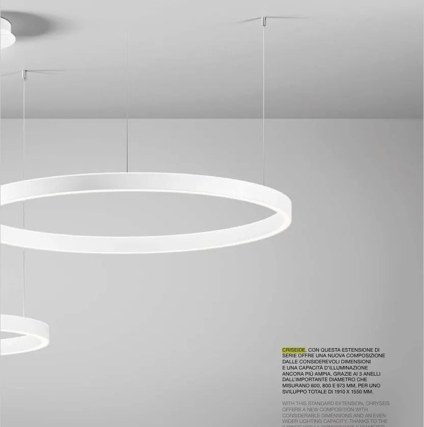 Lustra LED circulara diametru 80cm CRISEIDE, alb, negru sau auriu