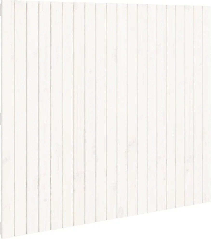 vidaXL Tăblie de pat pentru perete, alb, 127,5x3x110 cm lemn masiv pin