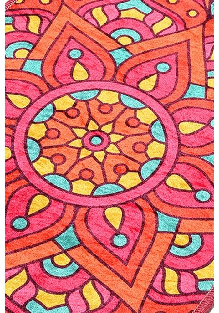 Covoraș de baie Foutastic Mandala, 60 x 40 cm, orange