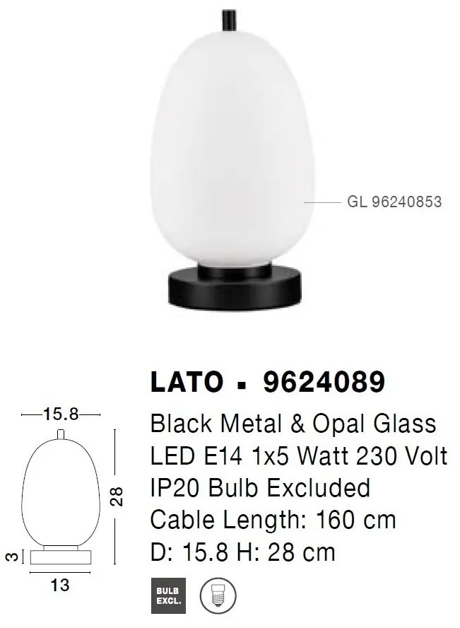 Veioza/Lampa de masa design decorativ LATO