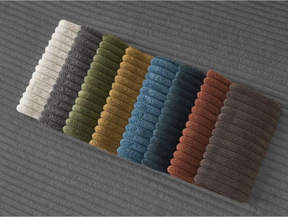 Canapea gri închis cu tapițerie din catifea reiată 242 cm Giorgia – Bobochic Paris