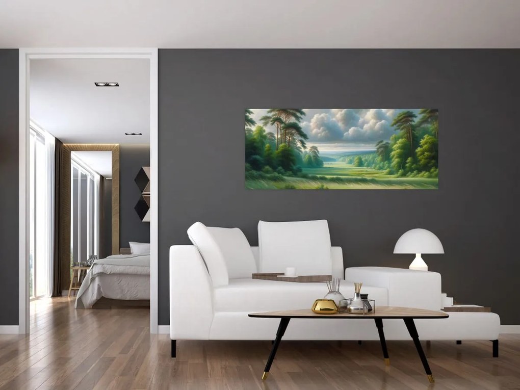 Tablou - Peisaj verde (120x50 cm)