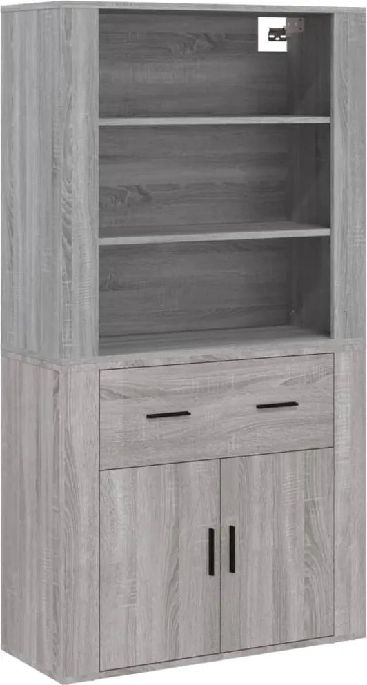 vidaXL Dulap înalt, gri sonoma, lemn prelucrat