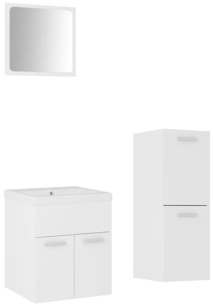 3071171 vidaXL Set mobilier de baie, alb, lemn prelucrat