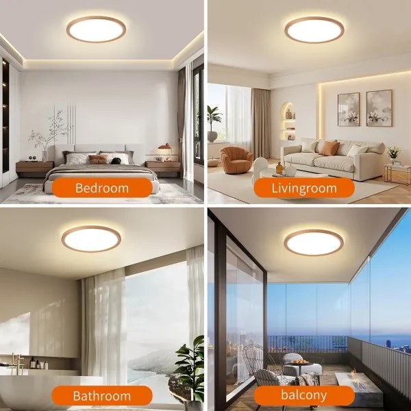 Brilagi - Plafonieră LED pentru baie ULTRA SLIM LED/24W/230V Ø 42 cm roz auriu IP54