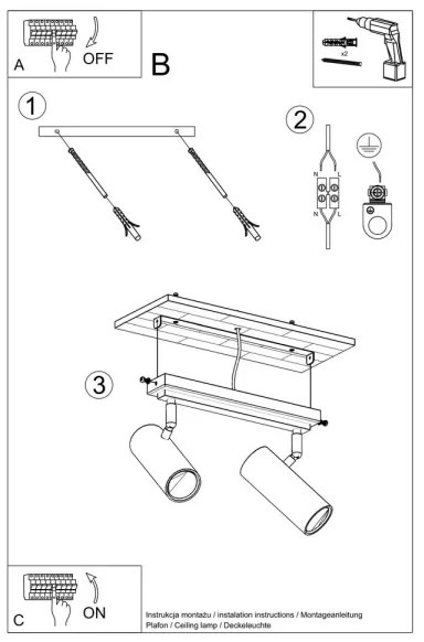 Spot DIREZIONE 2xGU10/40W/230V alb