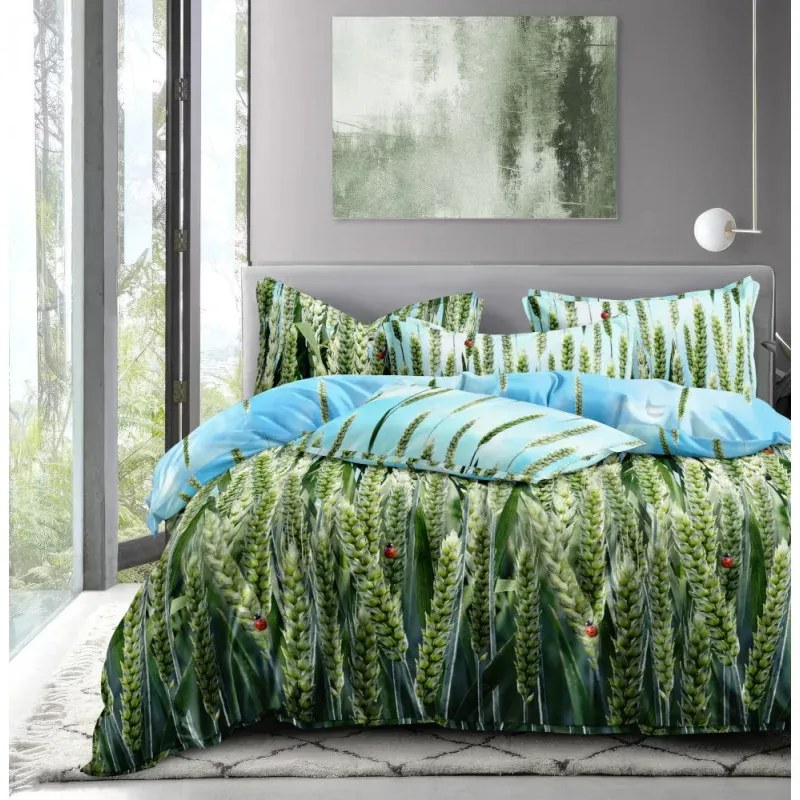 Lenjerie de microfibra POSANA verde Dimensiune lenjerie de pat: 2 buc 70 x 80 cm | 160 x 200 cm