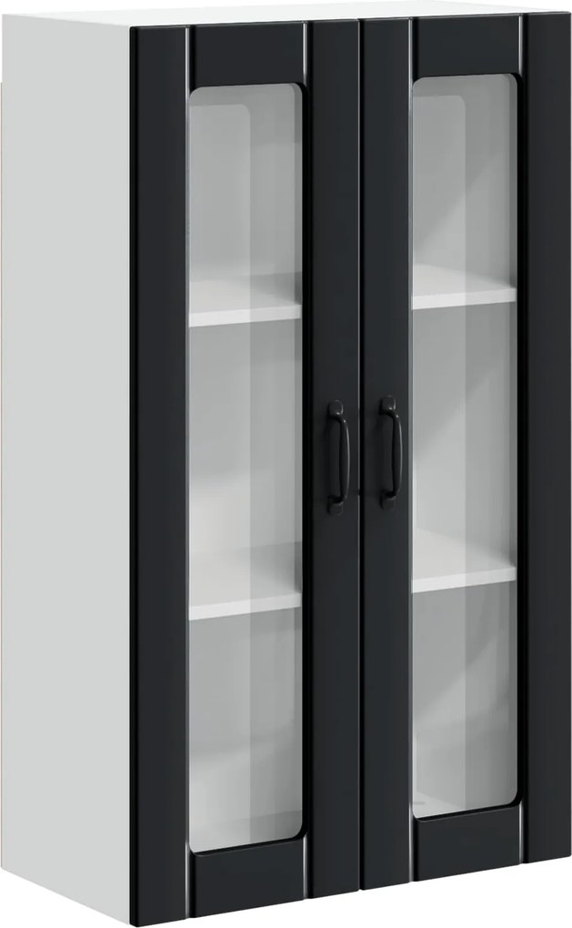 vidaXL Dulap suspendat de bucătărie Pe perete Negru 60 x 31 x 100 cm